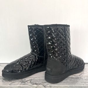 NEW UGG BOOTS QUILTED PATENT LEATHER, SIZE 10